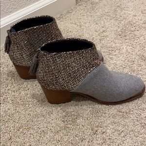 TOMS Grey Felt Shine Bootie